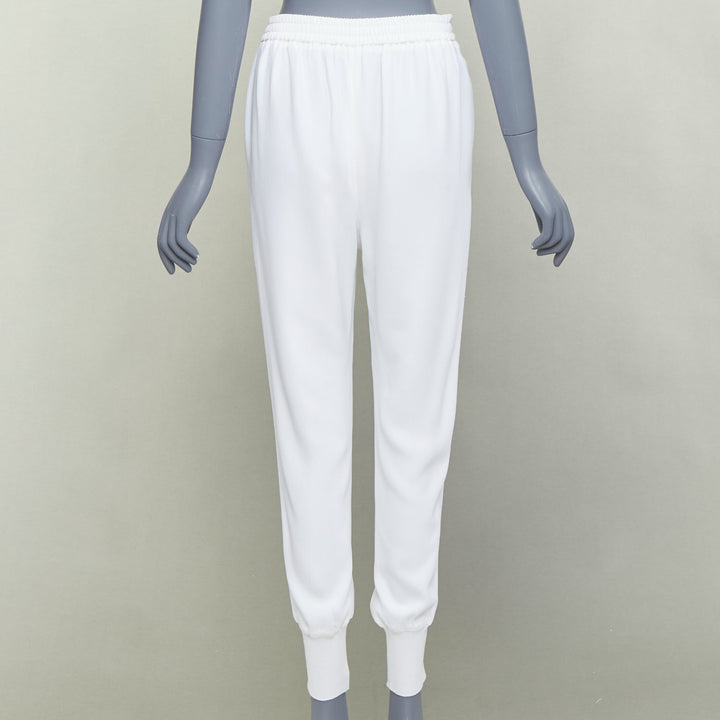 STELLA MCCARTNEY 2019 cream viscose blend minimal jogger pants IT36 XXS