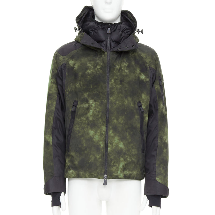 MONCLER Grenoble G32-003 green tie dye hooded ski jacket Sz1 S