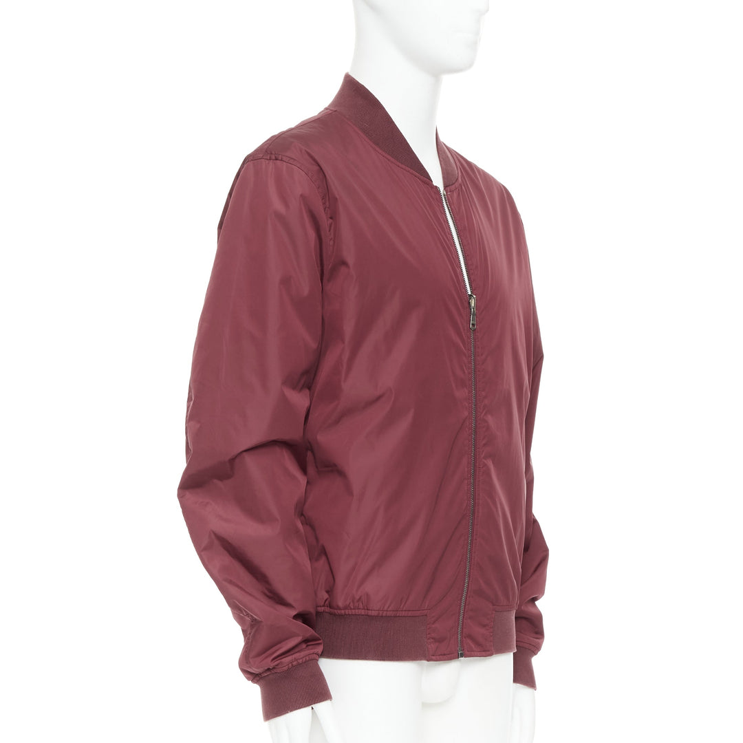 GUCCI 2015 Reversible  burgundy nylon GG monogram zip bomber IT54 XXL