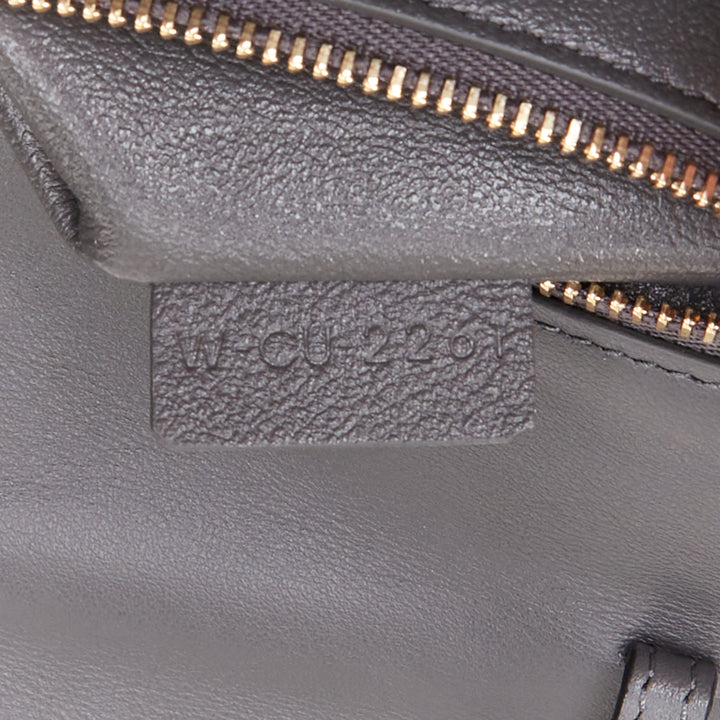 CELINE 2021 Medium Tabou dark grey calfskin leather GHW lock crossbody bag