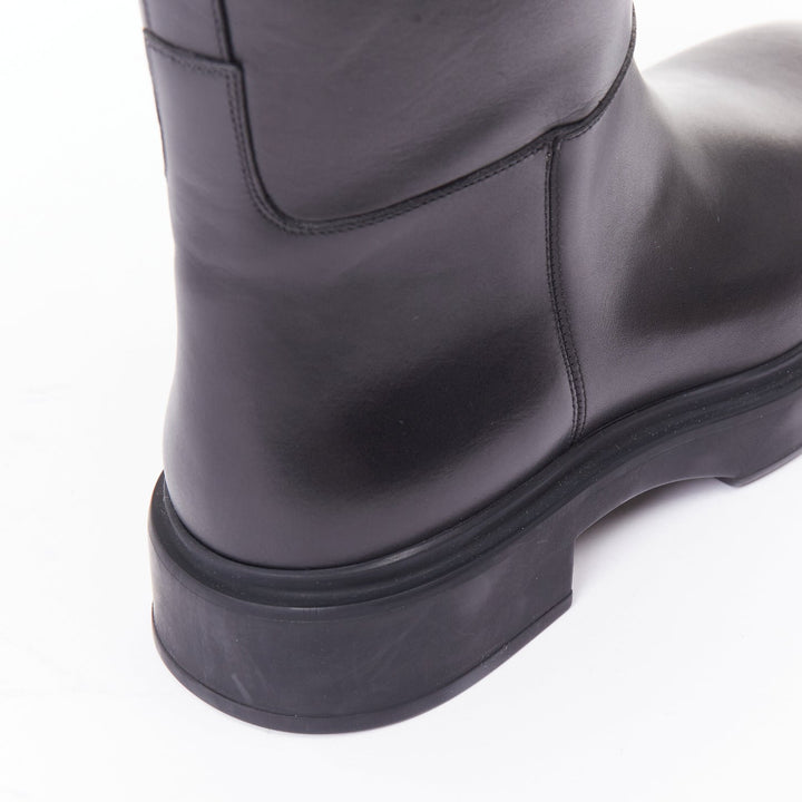 HERMES Jumping So Black calfskin leather matte hardware tall riding boots EU38