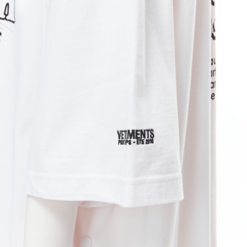 VETEMENTS 2018 Demna white We Love Our Hometown split front sweater XS