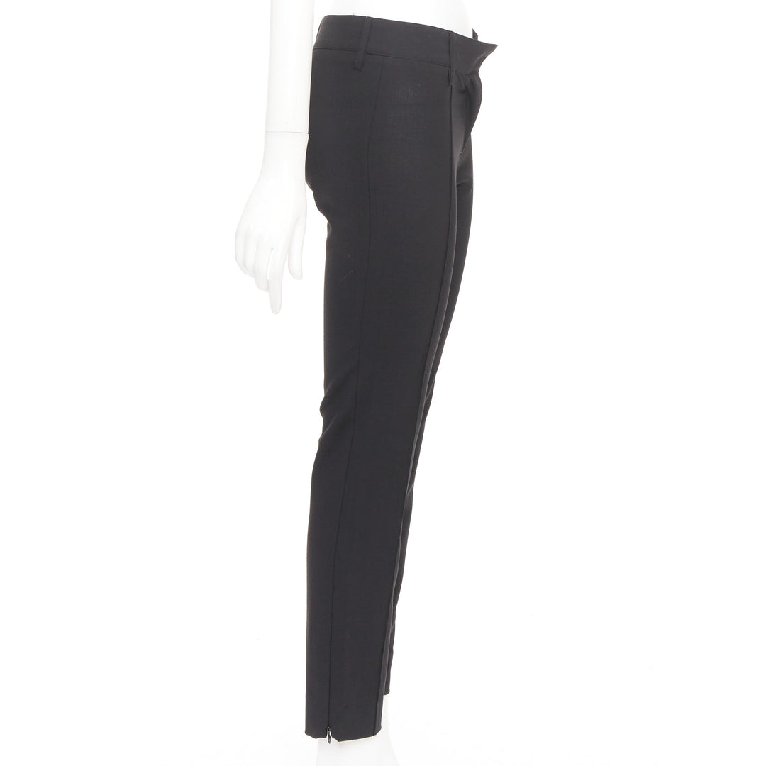 BALENCIAGA 2005 pleated front big belt loops tapered dress pants trousers FR36 S