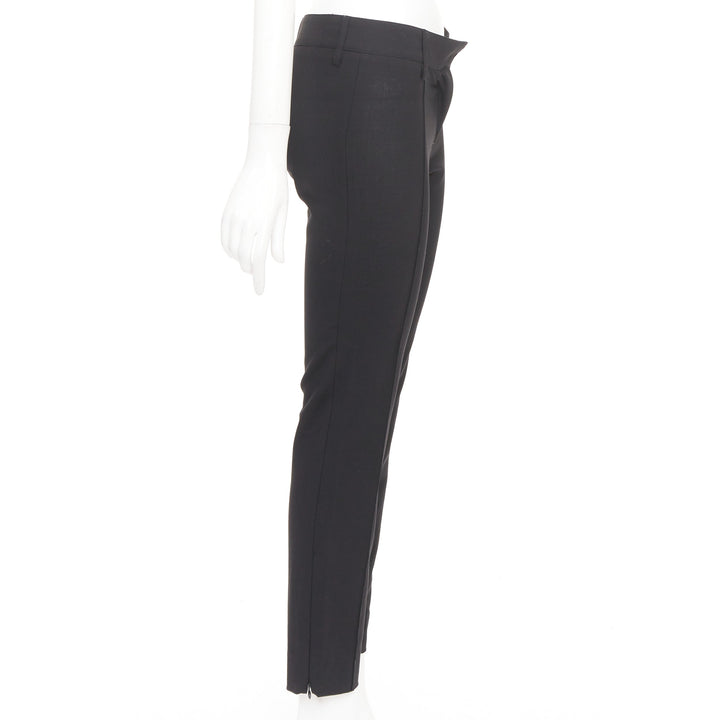 BALENCIAGA 2005 pleated front big belt loops tapered dress pants trousers FR36 S