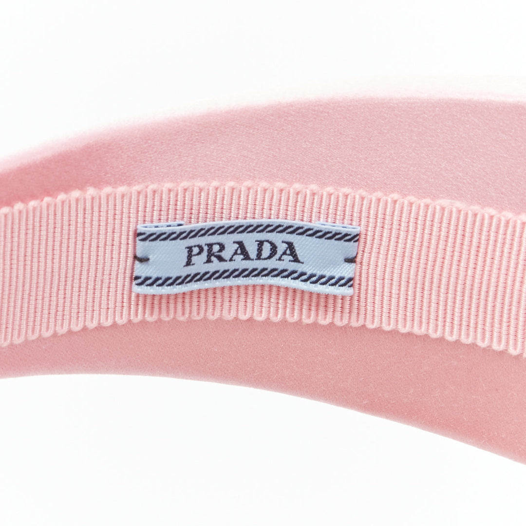 PRADA Alice light pink satin oversized padded puffy headband