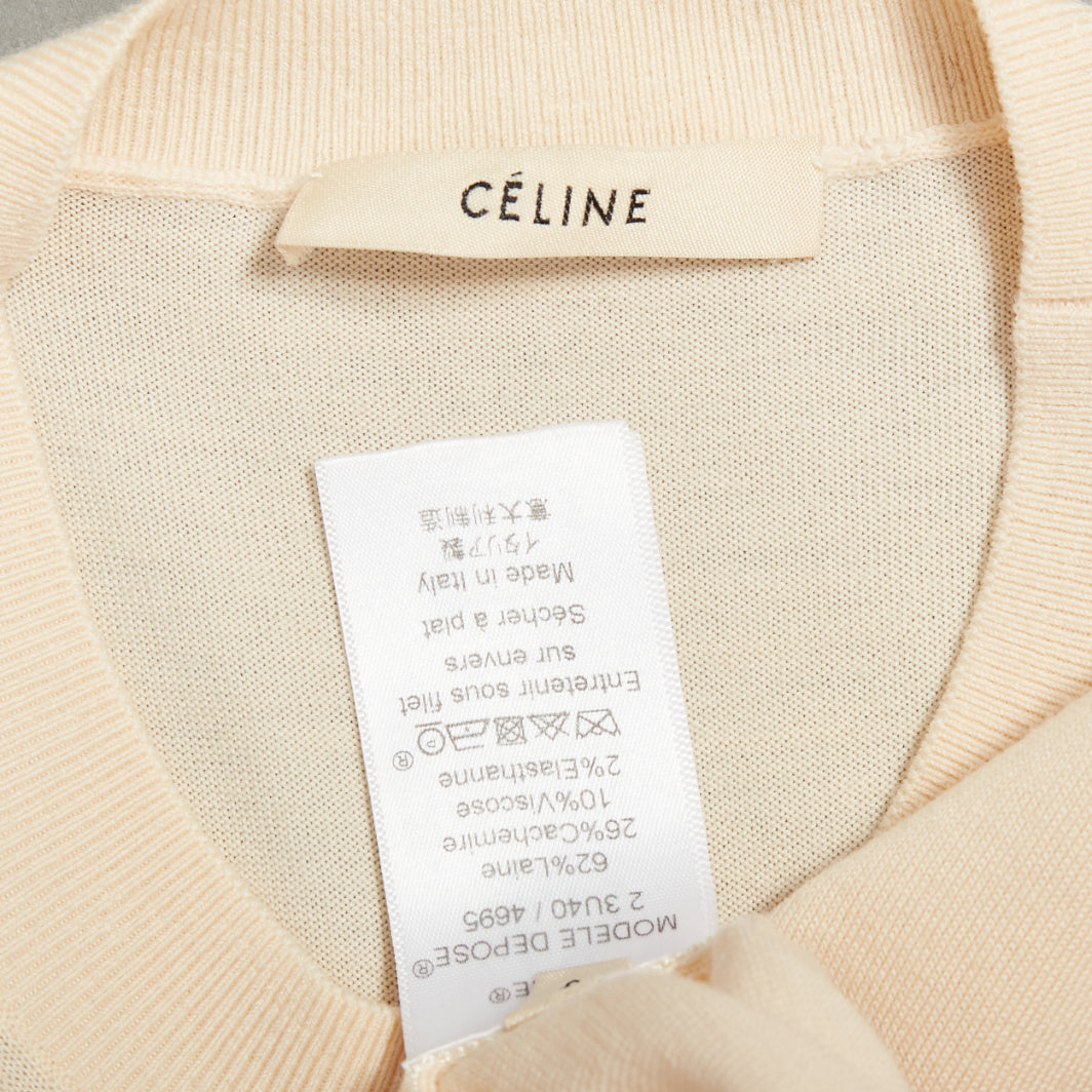 OLD CELINE Phoebe Philo beige wool cashmere blend split hem sweater vest S