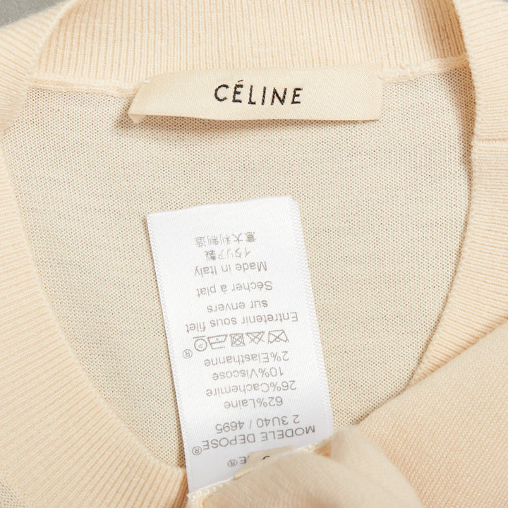 OLD CELINE Phoebe Philo beige wool cashmere blend split hem sweater vest S