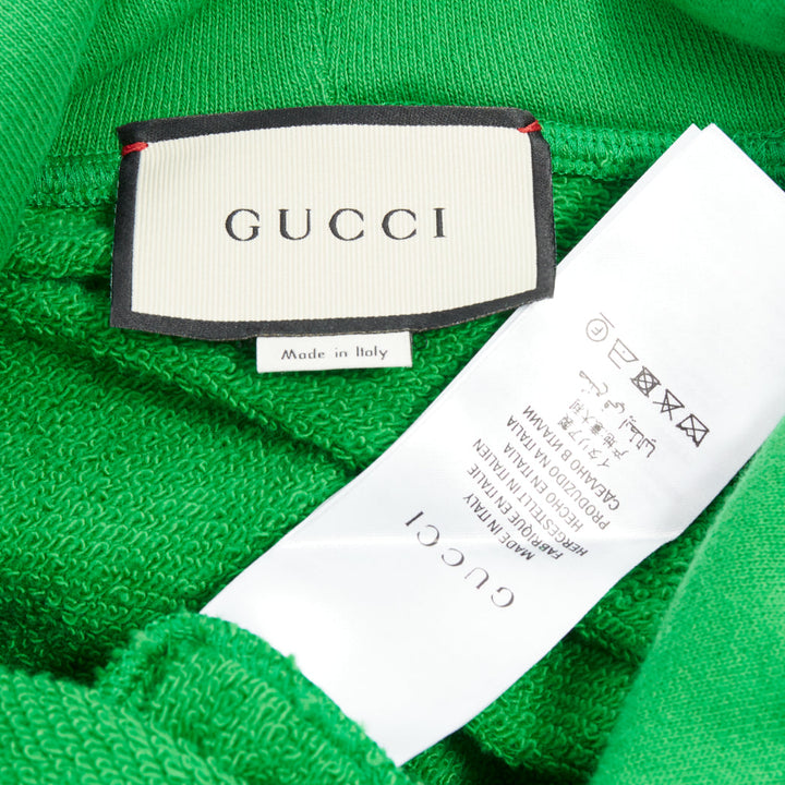 GUCCI Michele green cotton jersey embroidered Bunny flower  hoodie XS