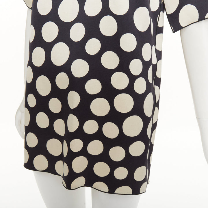 CELINE 2013 Runway Phoebe Philo polka dot silk wool oversized tunic top FR34 XS