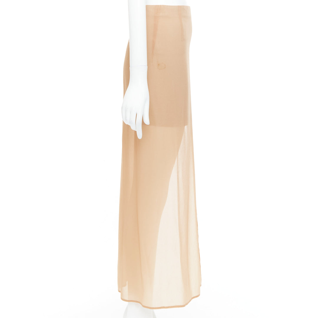 MAISON MARGIELA 2013 nude cream sheer layered asymmetric skirt IT38 XS