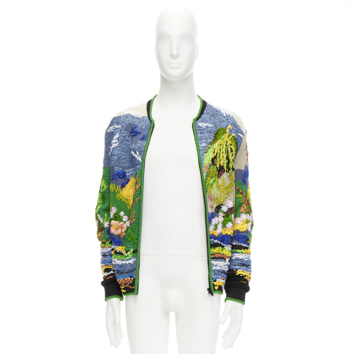 Male mannequin wearing Saint Laurent by Anthony Vaccarello Spring Summer 2021 Runway Multicolour Viscose Men Cardigan in Size  XS | Available at JHROP