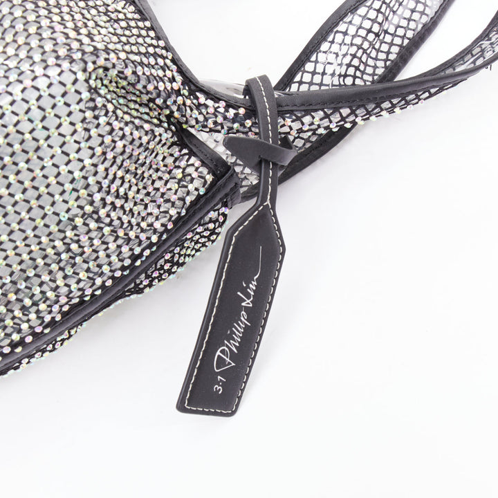 3.1 PHILLIP LIM psychedelic fine crystal mesh PVC lined market tote bag