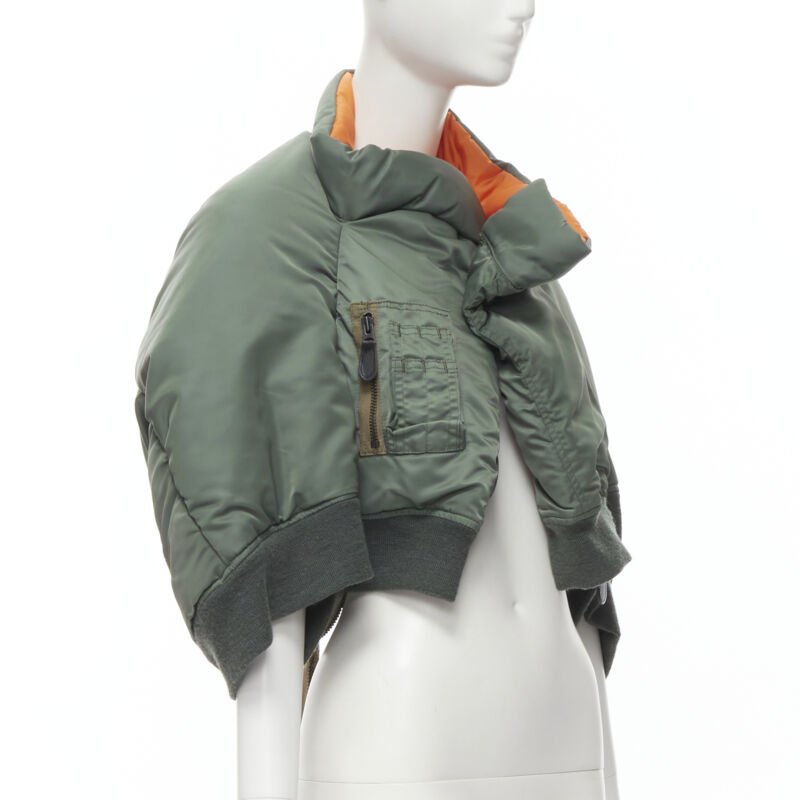 JUNYA WATANABE 2006 Runway deconstructed padded MA-1 bomber jacket cape S