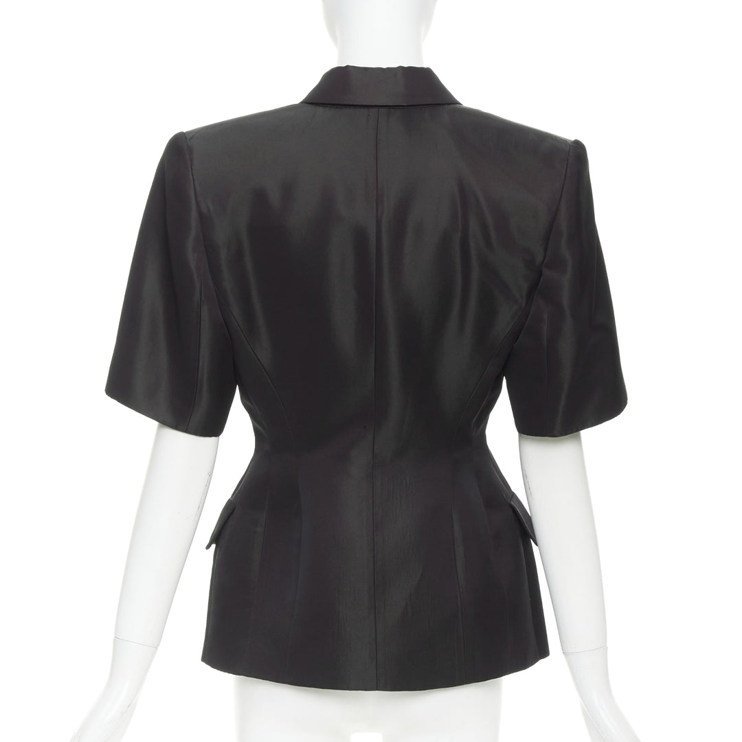 ALEXANDRE VAUTHIER COUTURE AW2022 Runway bordeaux red short sleeve tuxedo jacket