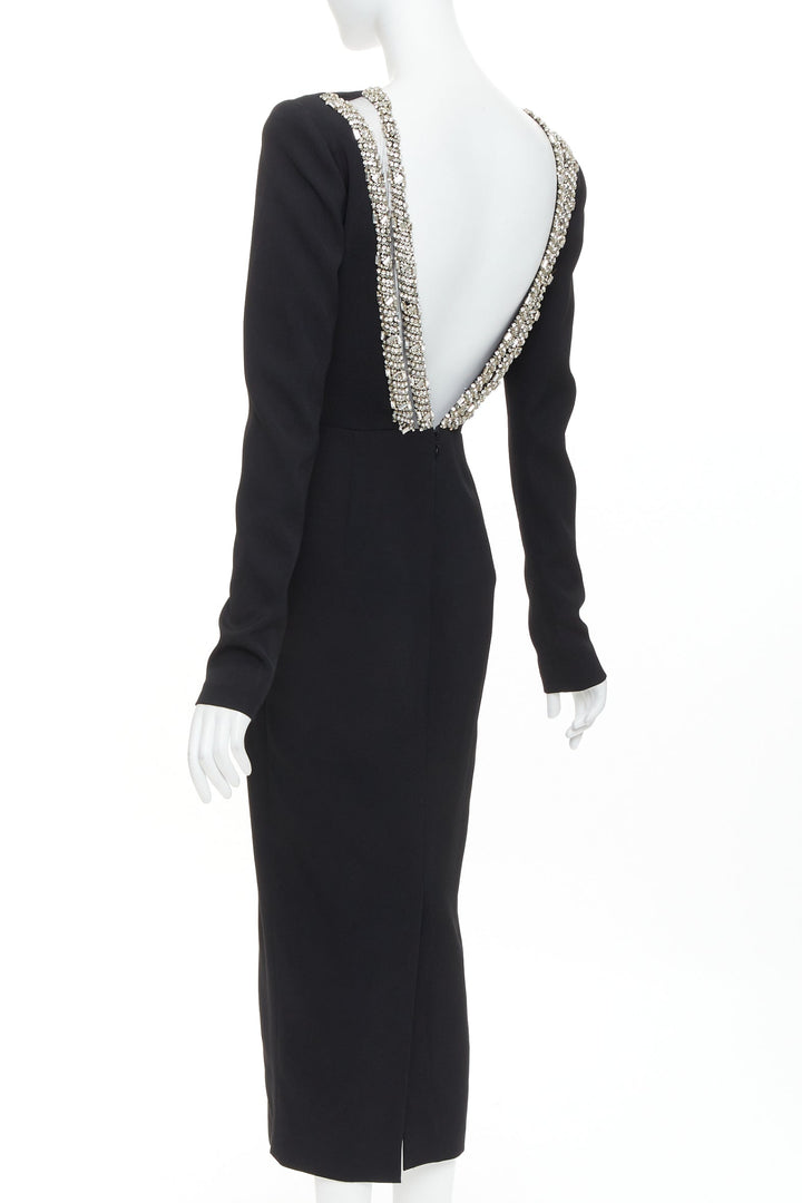 ALEXANDRE VAUTHIER COUTURE 2023 Runway black crystal embellished open back dress