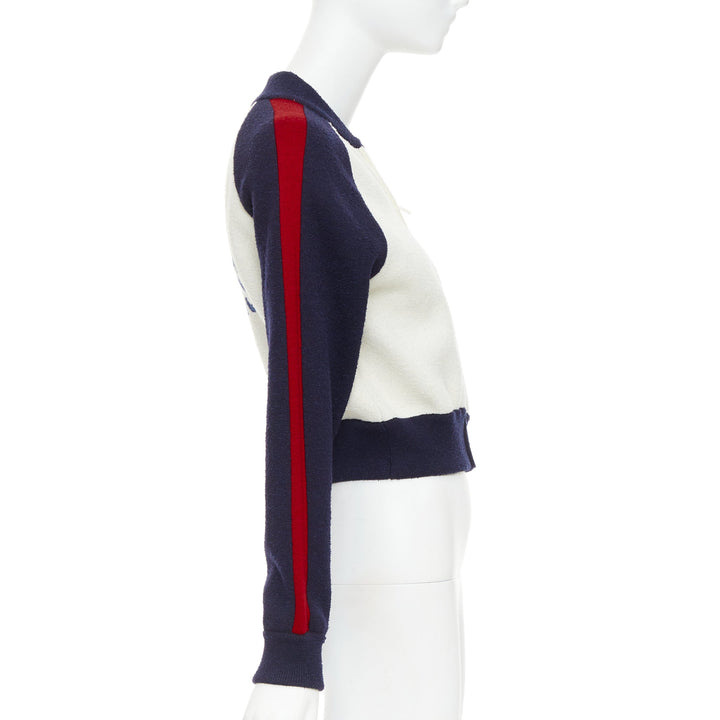 CHRISTIAN DIOR 2021 I Love Paris wool cropped track jacket zip bomber FR34 XS