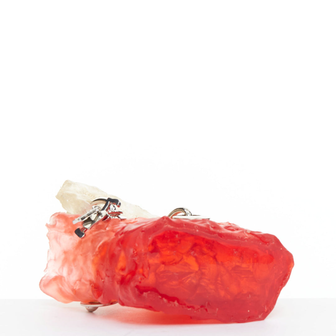 OTTOLINGER Otto handcrafted red clear ombre jelly hardware top handle bag