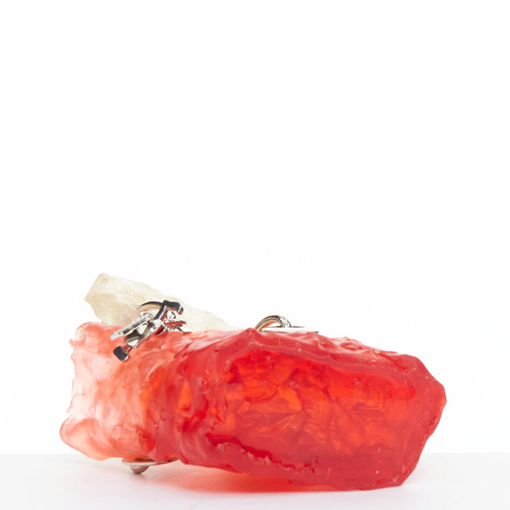 OTTOLINGER Otto handcrafted red clear ombre jelly hardware top handle bag