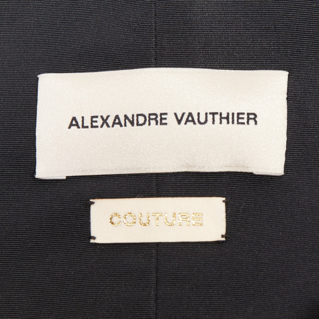 ALEXANDRE VAUTHIER COUTURE Runway black structured duchess satin train skirt