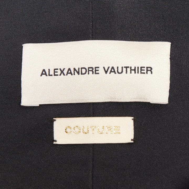 ALEXANDRE VAUTHIER COUTURE Runway black structured duchess satin train skirt