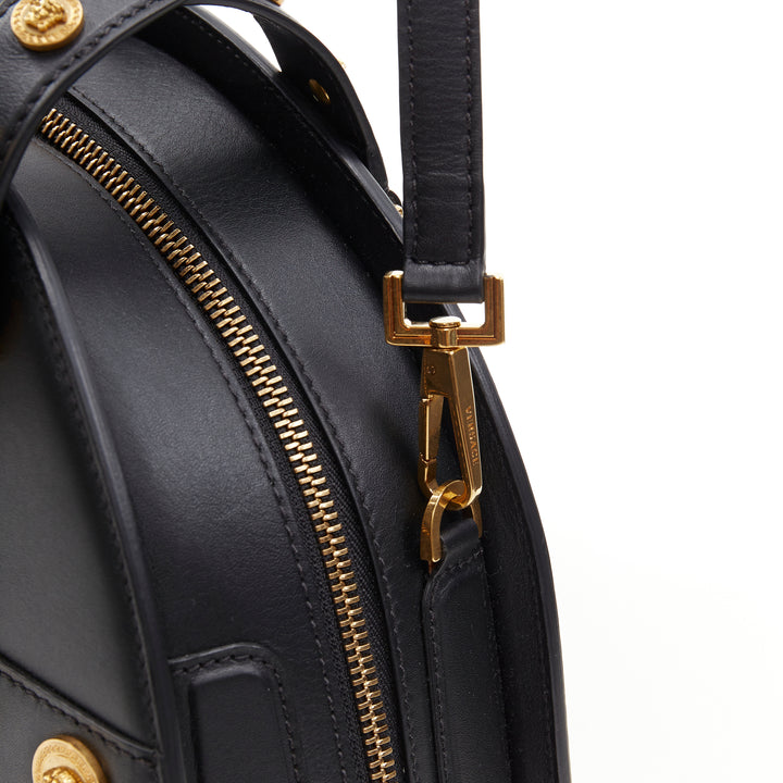 VERSACE 2018 Tribute 1992 gold Medusa stud bondage bowling shoulder bag