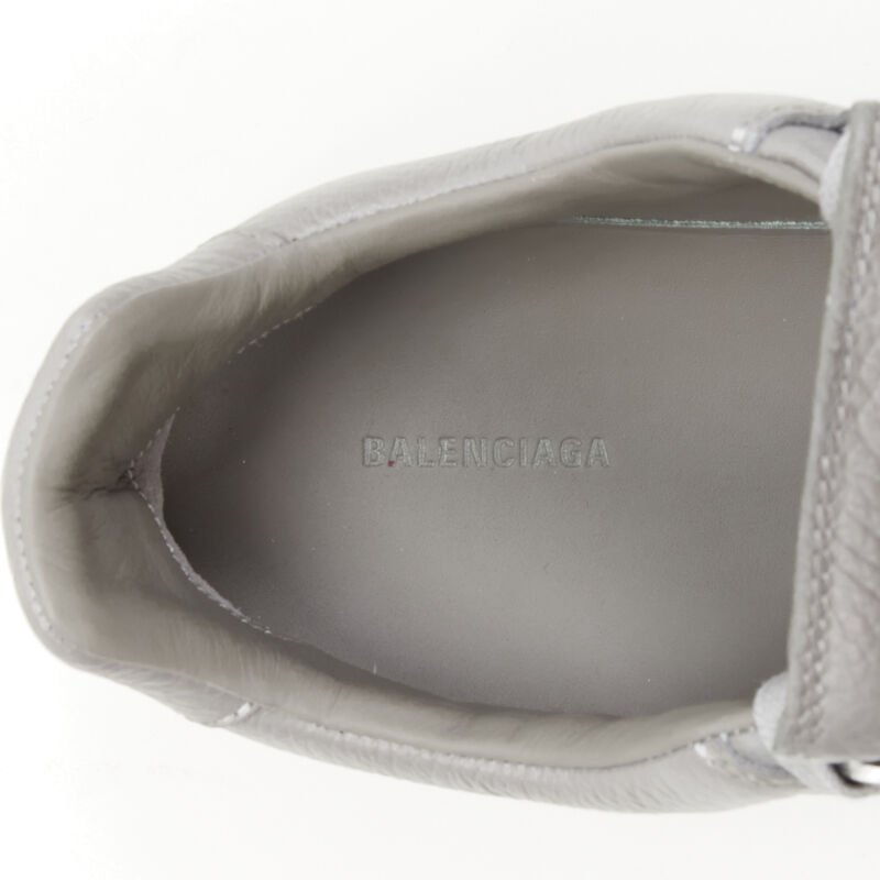 BALENCIAGA DEMNA Arena Pyrite Grey grained leather low sneakers EU44 US11
