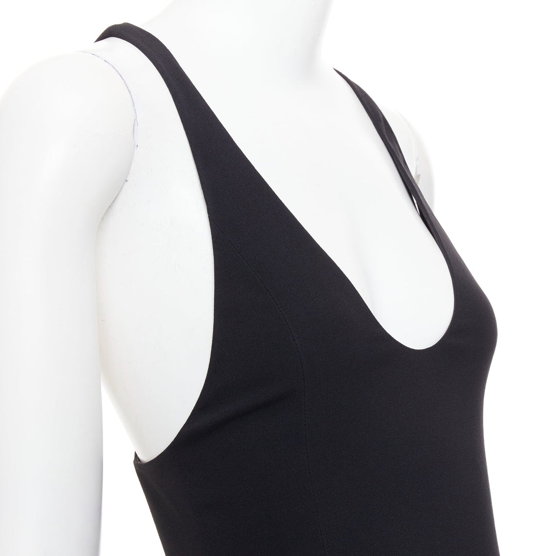 rare ALEXANDRE VAUTHIER COUTURE black scoop ruffle peplum evening gown dress