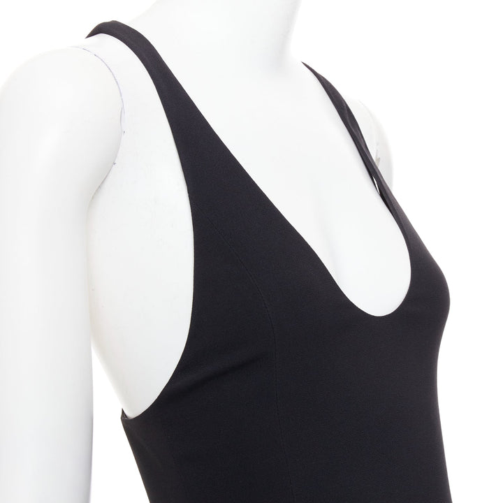 rare ALEXANDRE VAUTHIER COUTURE black scoop ruffle peplum evening gown dress