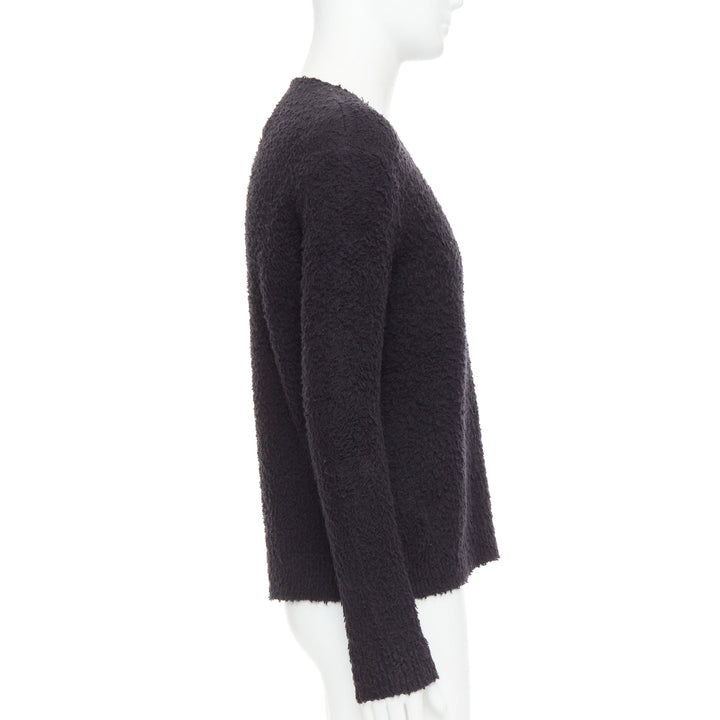 DANILO PAURA 2020 Errol black shaggy cotton pullover sweater  S