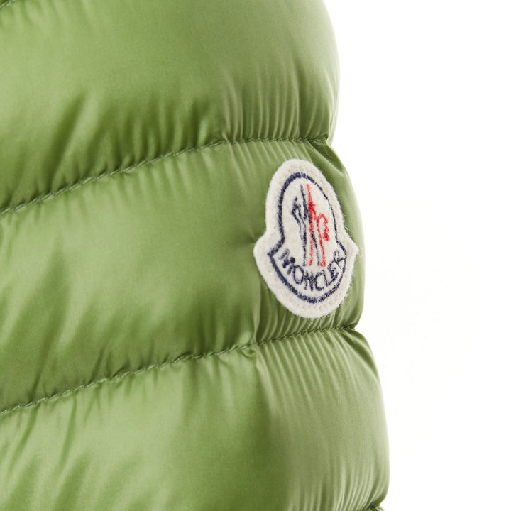 MONCLER Blen Giubotto green horizontal down quilted zip up jacket Sz.1 S