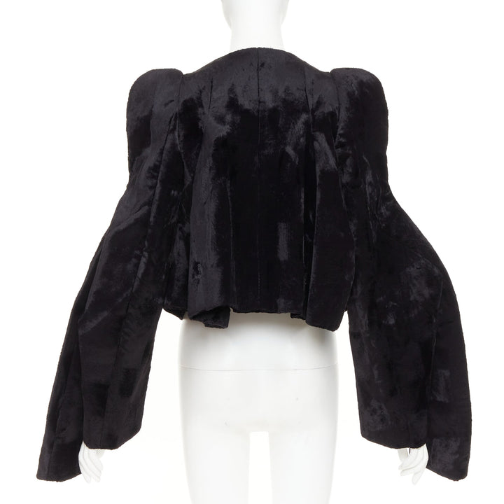rare COMME DES GARCONS 2019 Runway velvet checkered 4 sleeves 3D cut jacket XS