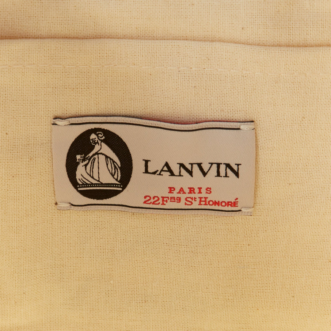 LANVIN Hearts script logo printed cotton canvas grosgrain crossbody tote bag