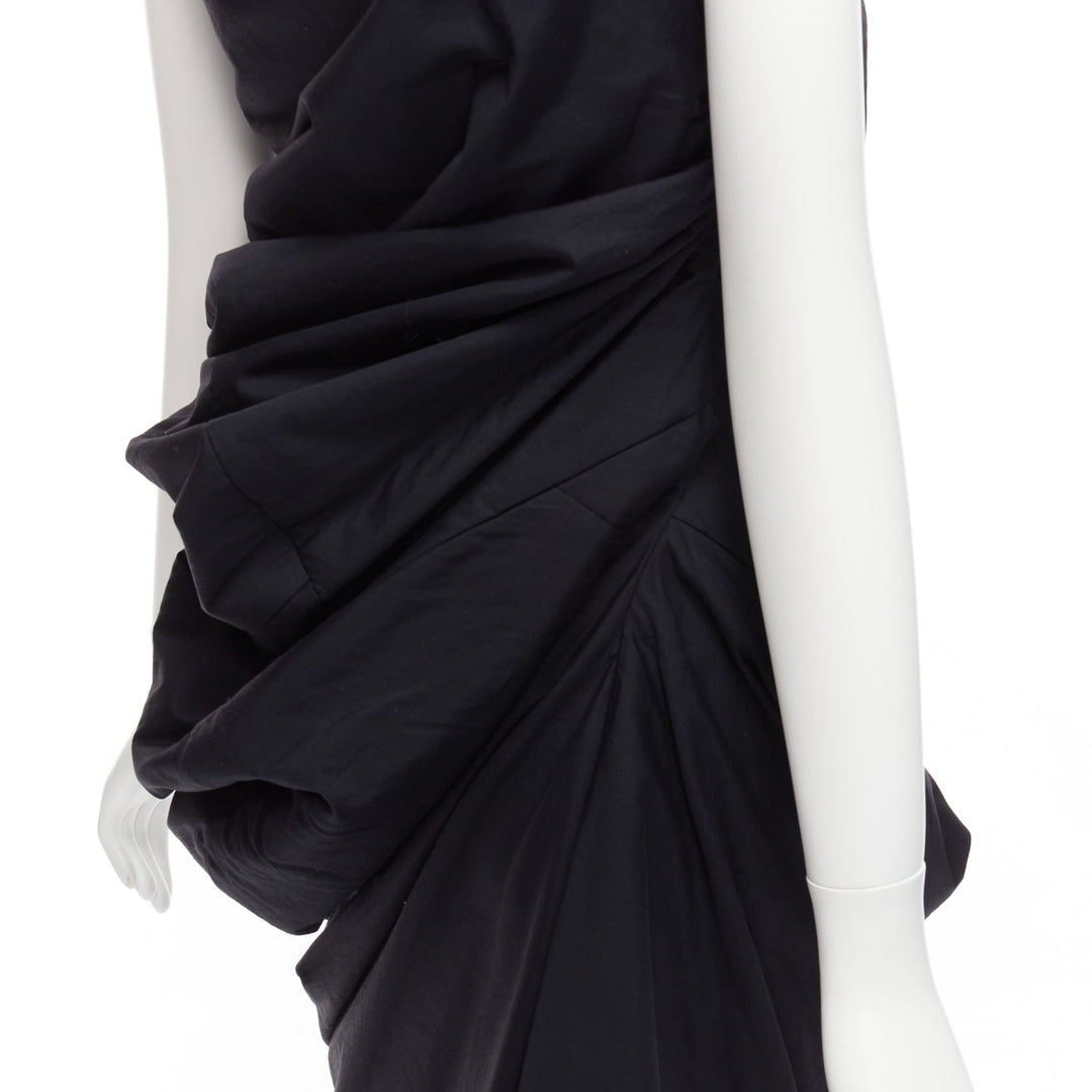runway COMME DES GARCONS 1997 Lumps Bumps black circle cut asymmetric dress S