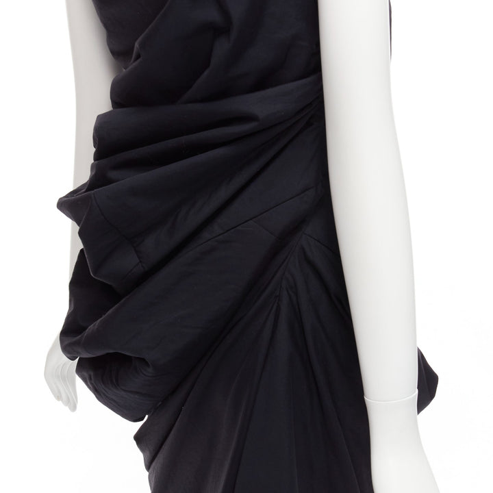 runway COMME DES GARCONS 1997 Lumps Bumps black circle cut asymmetric dress S