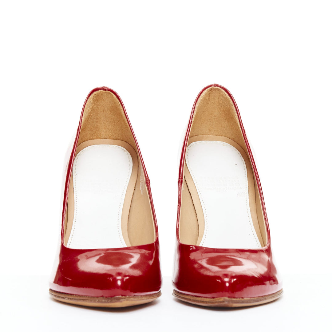 MAISON MARGIELA H&M Invisible red patent leather perspex clear heel pumps EU37