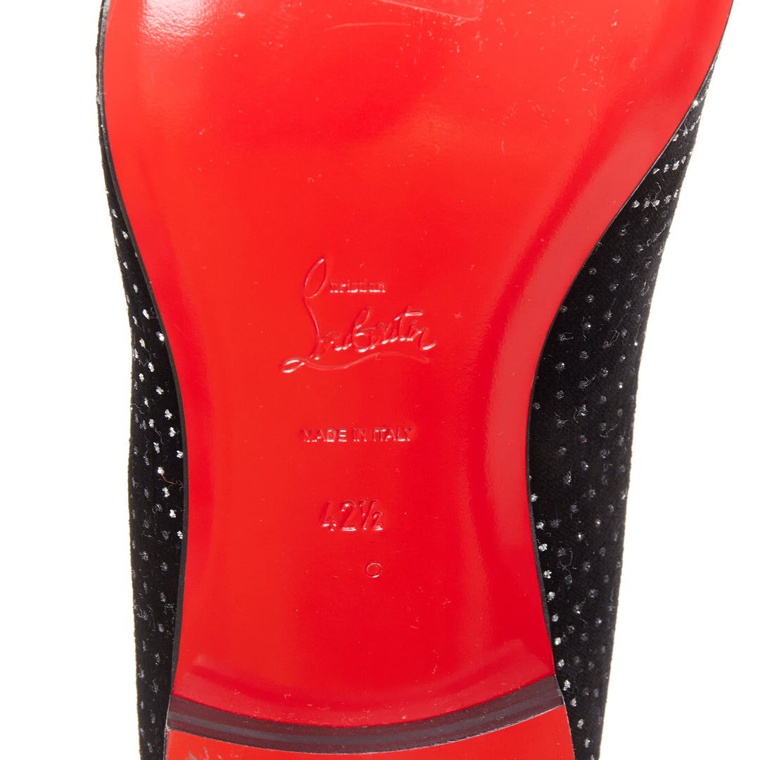 CHRISTIAN LOUBOUTIN Dandy Chick Orlato Flat Velvet River glitter loafer EU42.5
