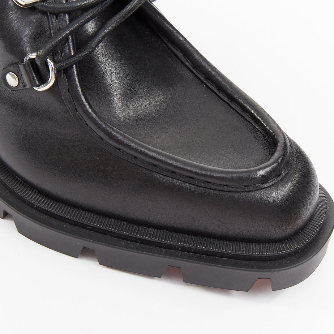 CHRISTIAN LOUBOUTIN Our Pabelito black smooth calf leather lug derby EU43 US10