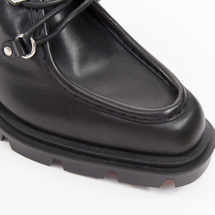 CHRISTIAN LOUBOUTIN Our Pabelito black smooth calf leather lug derby EU43 US10