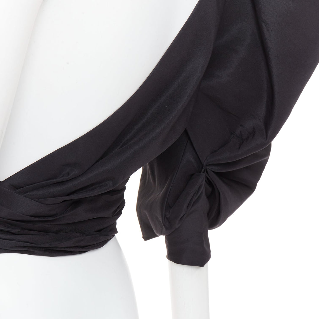 rare ALEXANDRE VAUTHIER COUTURE SS2017 Runway black tafetta bustle train top