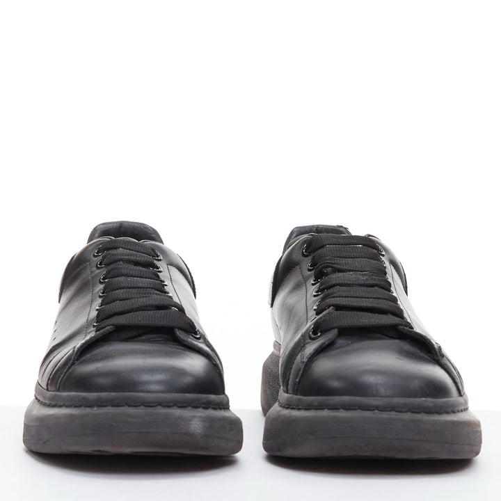 ALEXANDER MCQUEEN Oversized black leather chunky sneakers EU44