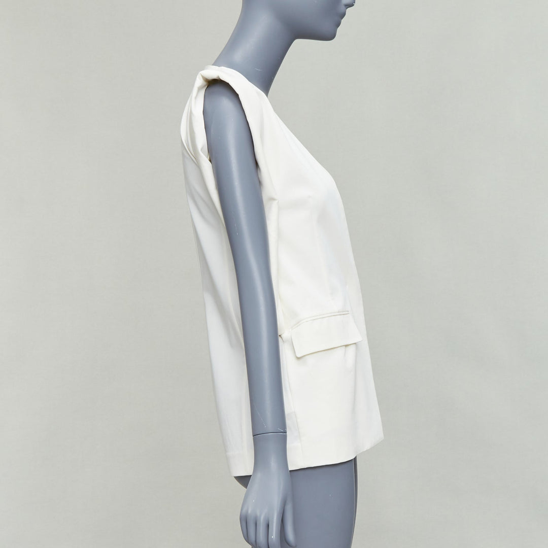 MAISON MARTIN MARGIELA 2011 cream silky padded deconstructed vest FR38 M