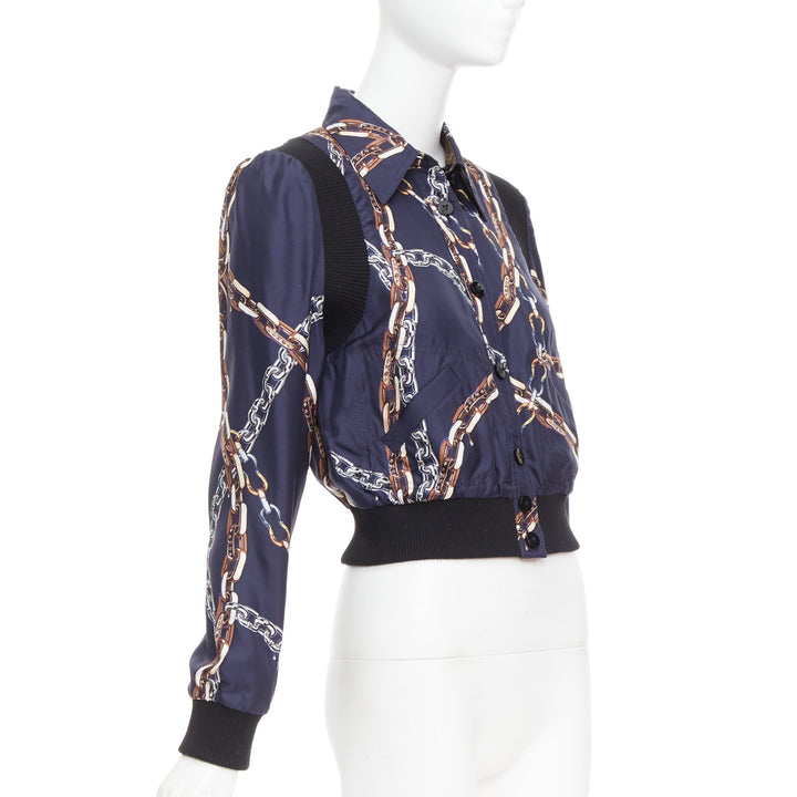 LOUIS VUITTON 2021 Reversible LV monogram cropped bomber jacket FR36 S