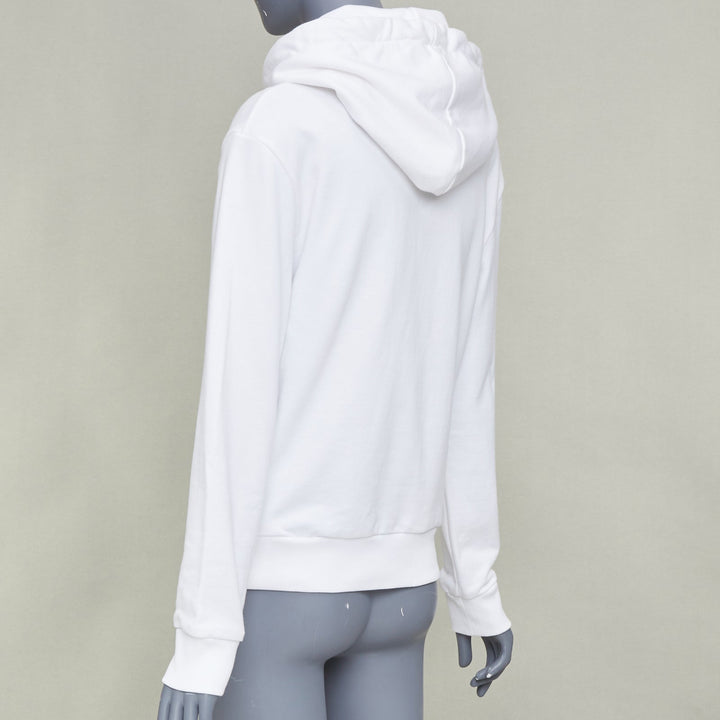VERSACE 2020 white safety pin 90s vintage logo cotton graphic sweatshirt IT38 XS