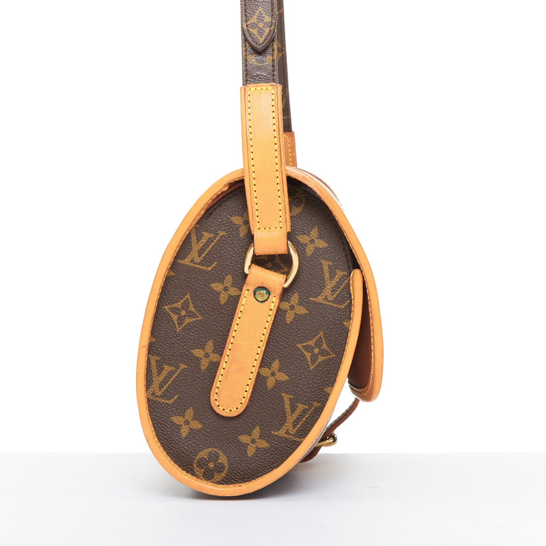 LOUIS VUITTON Marne brown LV monogram honey leather duffle crossbody bag