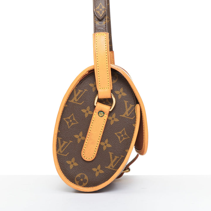 LOUIS VUITTON Marne brown LV monogram honey leather duffle crossbody bag