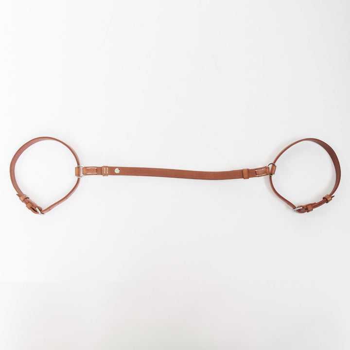 HERMES natural bridle leather outdoor picnic plaid blanket carry strap