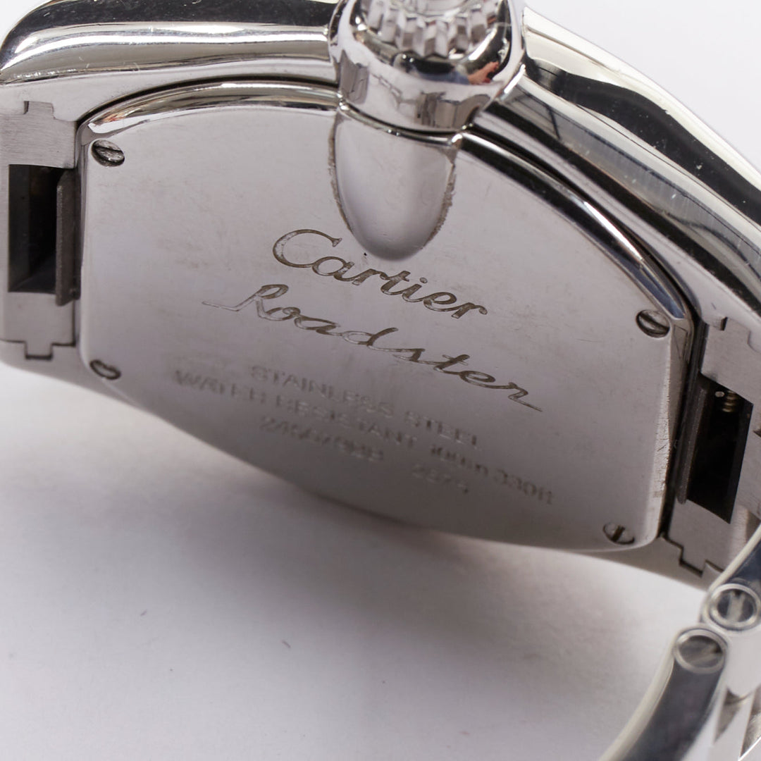 CARTIER Roadster SM W62017V3 pink dial silver stainless steel ladies watch