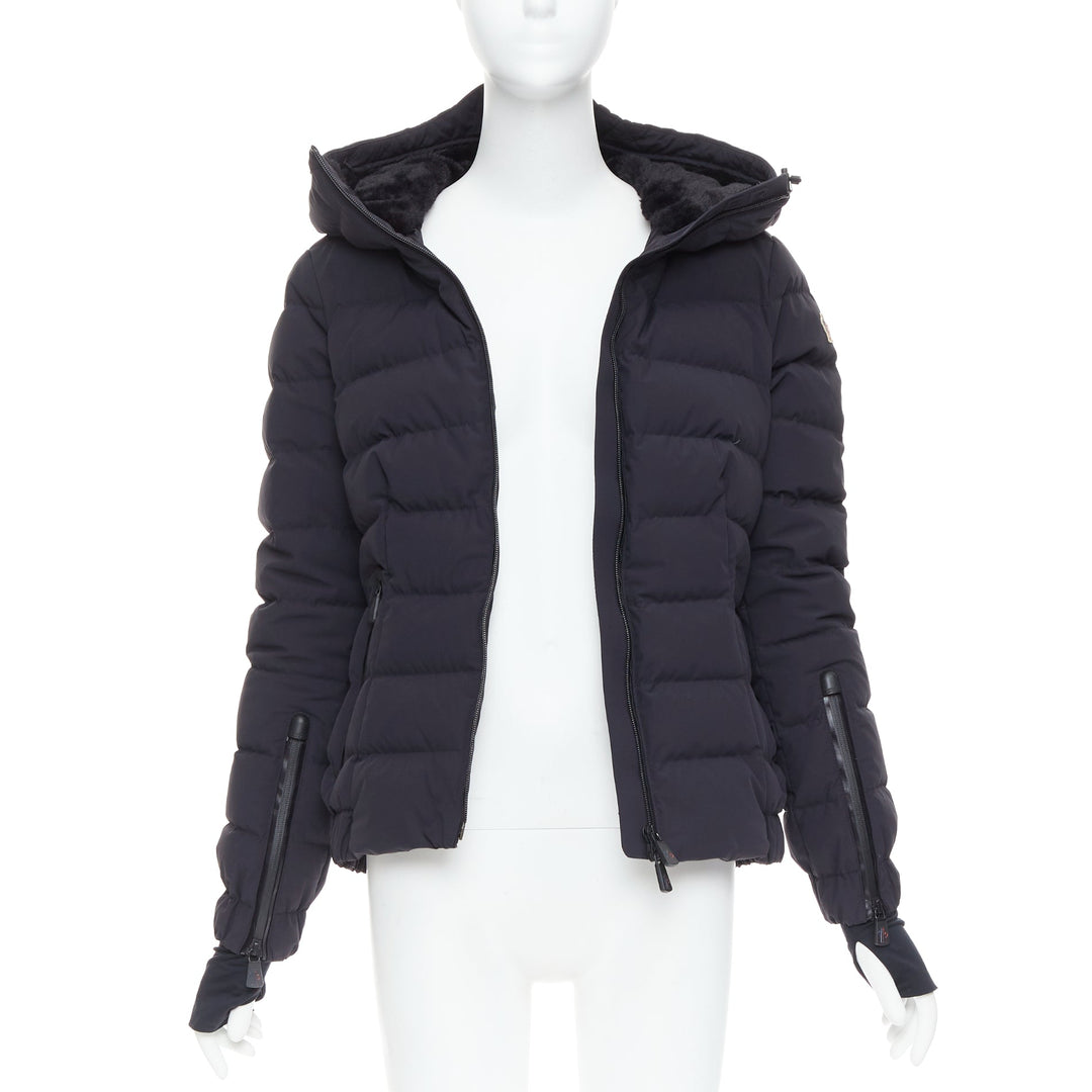 MONCLER Grenoble Chena Giubbotto black fitted puffer jacket Sz2 M