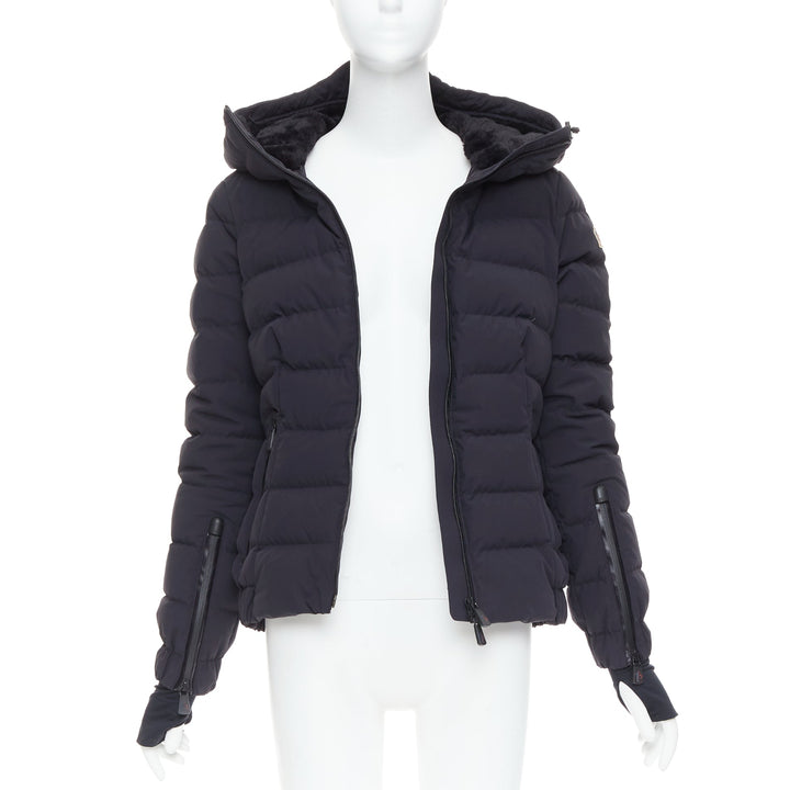 MONCLER Grenoble Chena Giubbotto black fitted puffer jacket Sz2 M