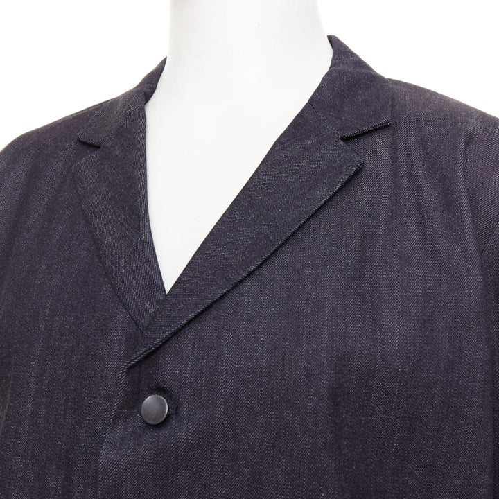 NEMETH Christopher Nemeth indigo blue cotton flap pockets boxy blazer jacket L